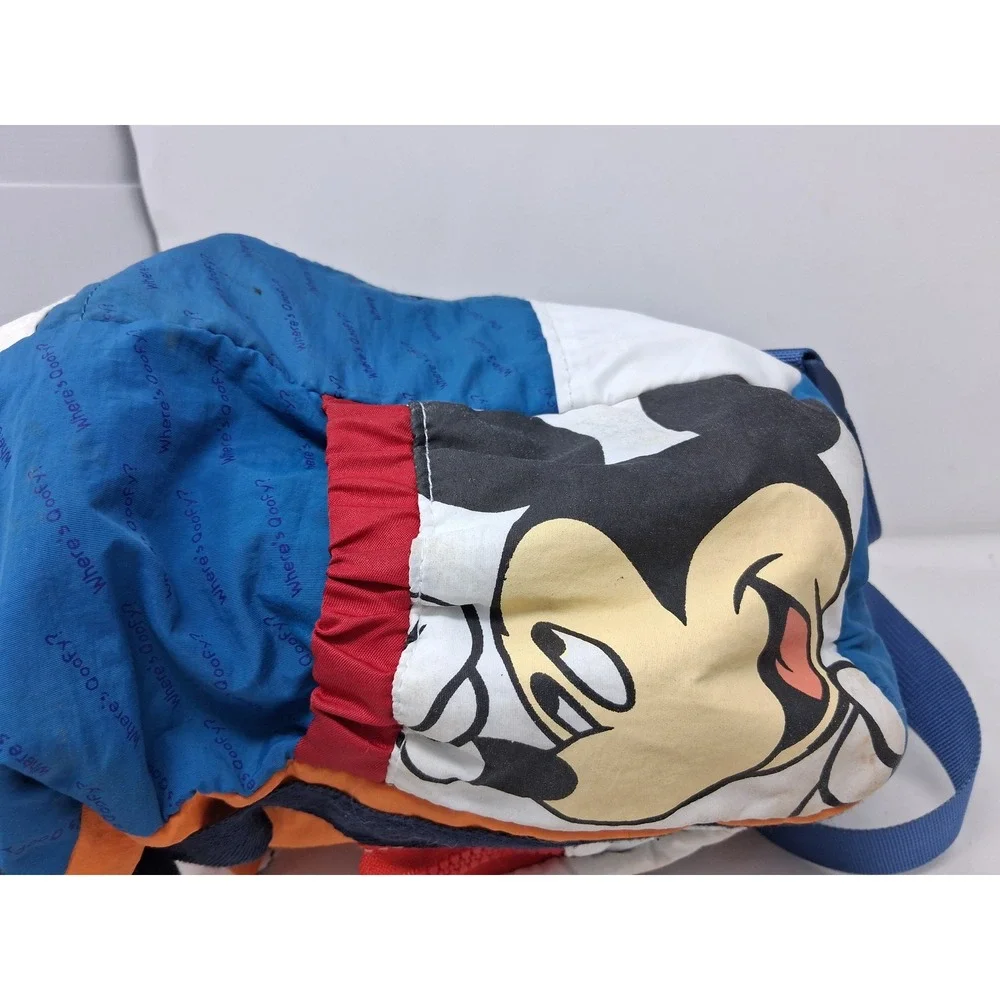 Disney Mickey Mouse and Friends Colorblock Backpack Rucksack Blue Orange Goofy